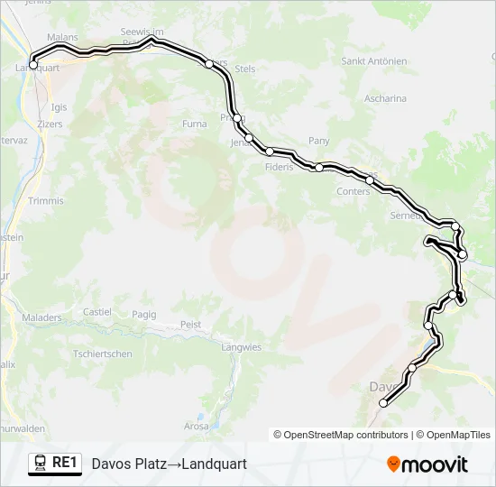 RE1 Train Line Map