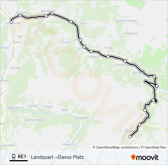RE1 Train Line Map