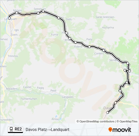 RE2 Train Line Map