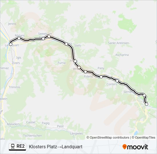 RE2 Train Line Map