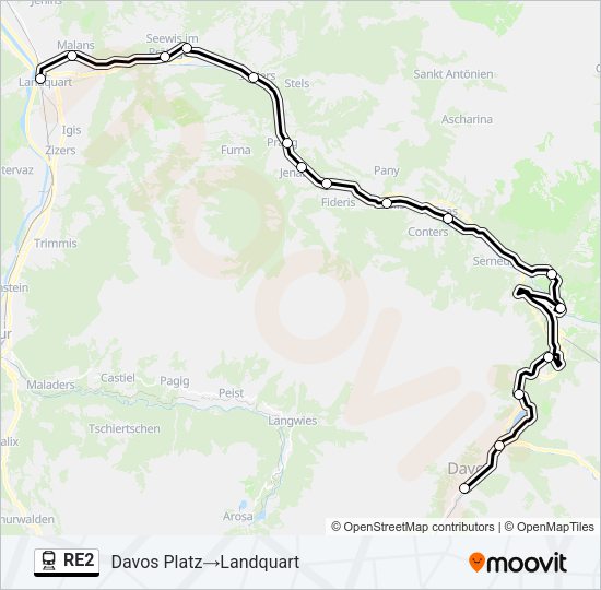 RE2 Train Line Map