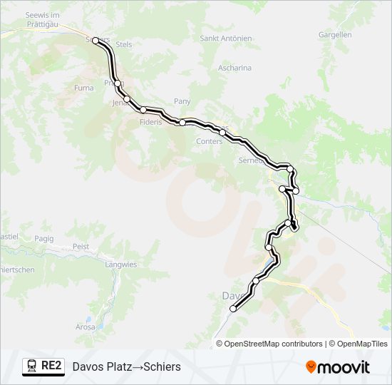 RE2 Train Line Map