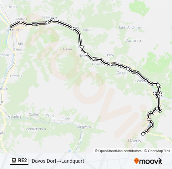 RE2 Train Line Map