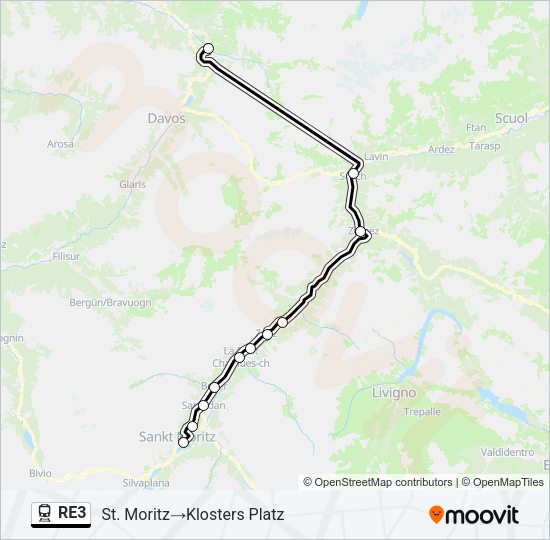 RE3 Train Line Map