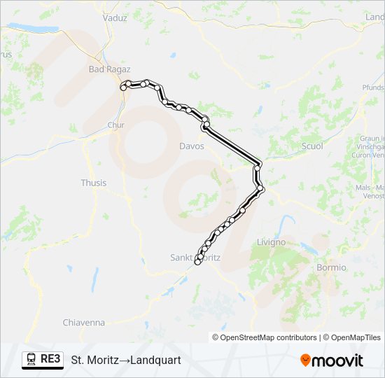 RE3 Train Line Map