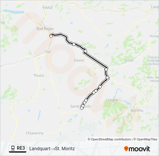 RE3 Train Line Map