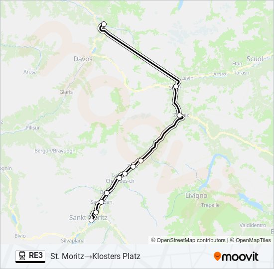 RE3 train Line Map