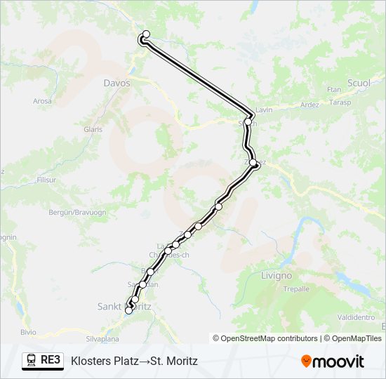 Plan de la ligne RE3 de train