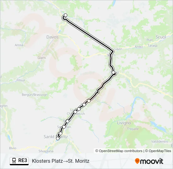 RE3 Train Line Map