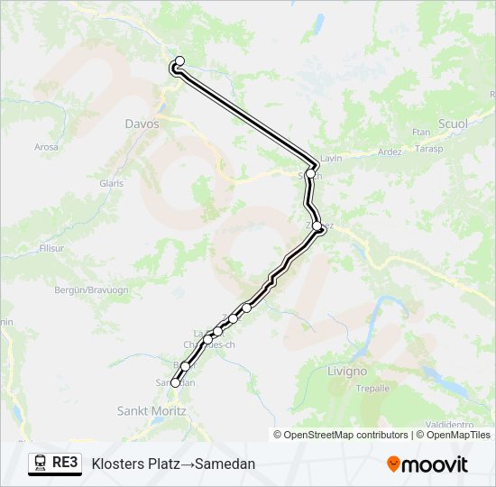 RE3 Train Line Map