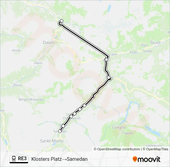 RE3 Train Line Map