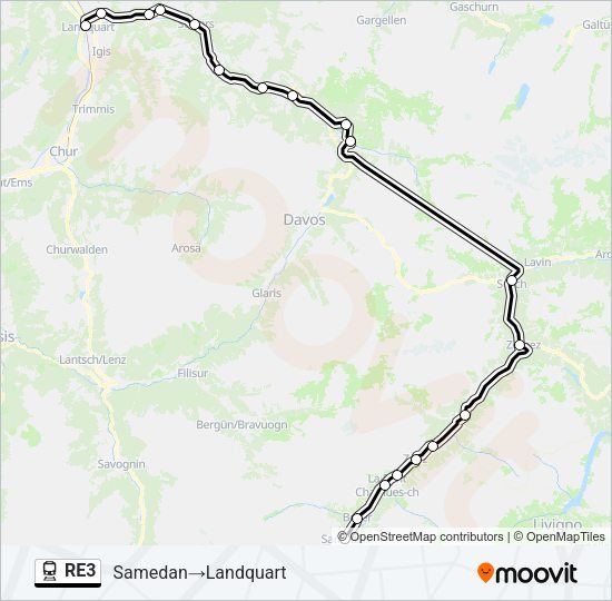 RE3 Train Line Map