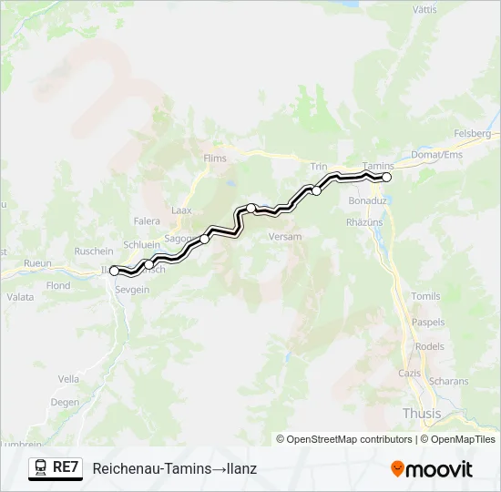 RE7 Train Line Map