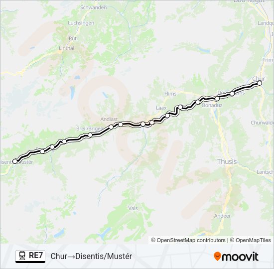RE7 Train Line Map