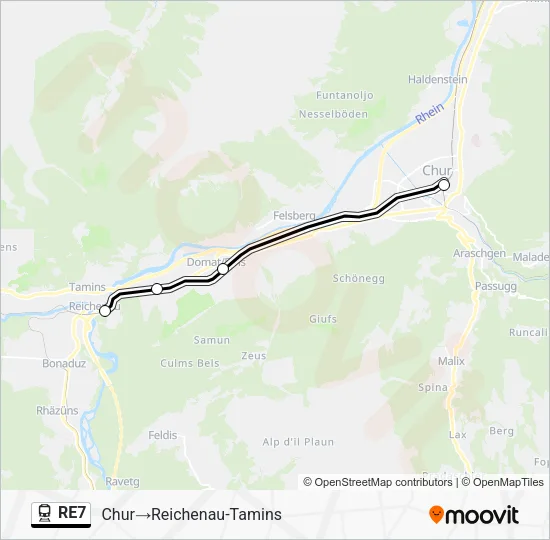 RE7 Train Line Map