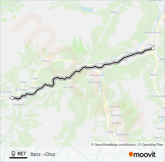 RE7 Train Line Map