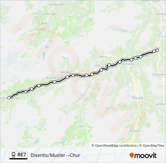 RE7 Train Line Map
