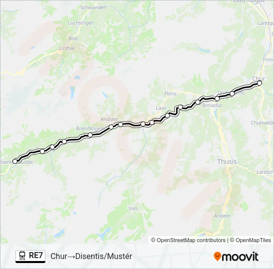 RE7 Train Line Map