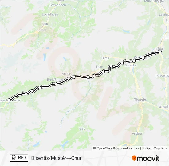 RE7 Train Line Map