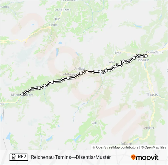 RE7 Train Line Map