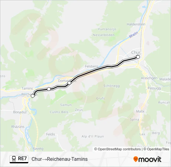 RE7 Train Line Map