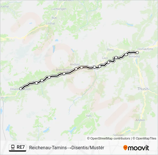 RE7 Train Line Map