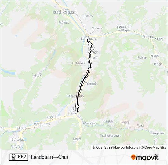 RE7 Train Line Map