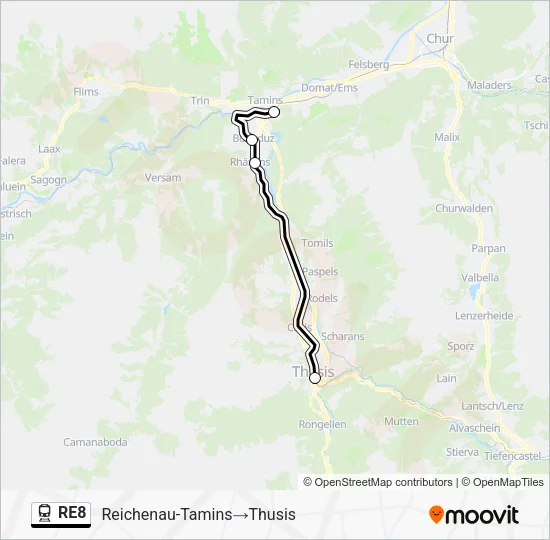 RE8 Train Line Map