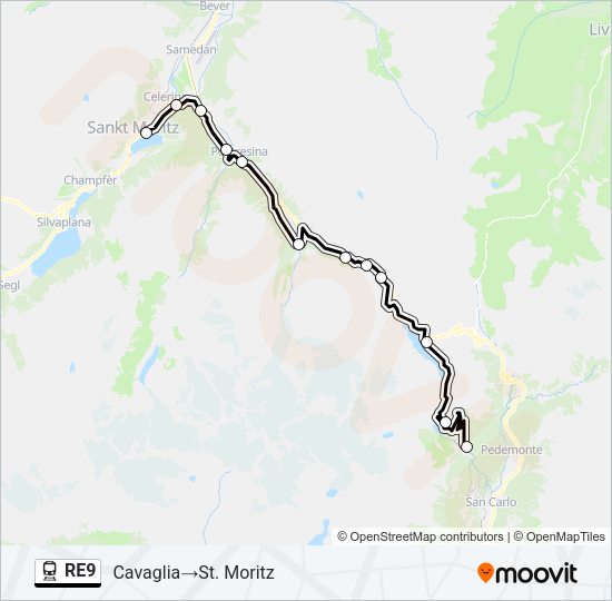RE9 Train Line Map