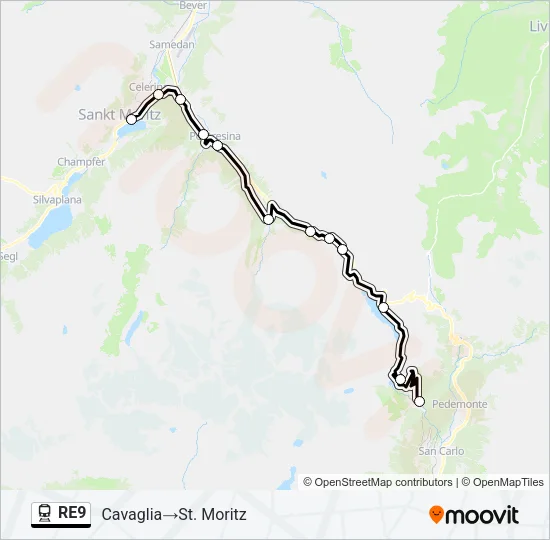 RE9 Train Line Map