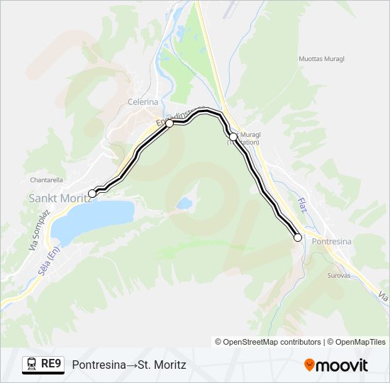 RE9 Train Line Map