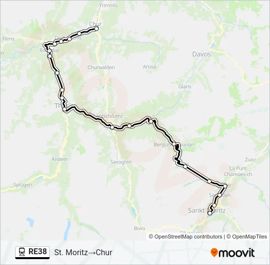 RE38 Train Line Map