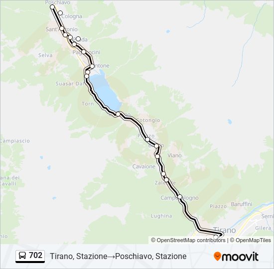 702 bus Line Map