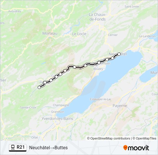R21 Train Line Map