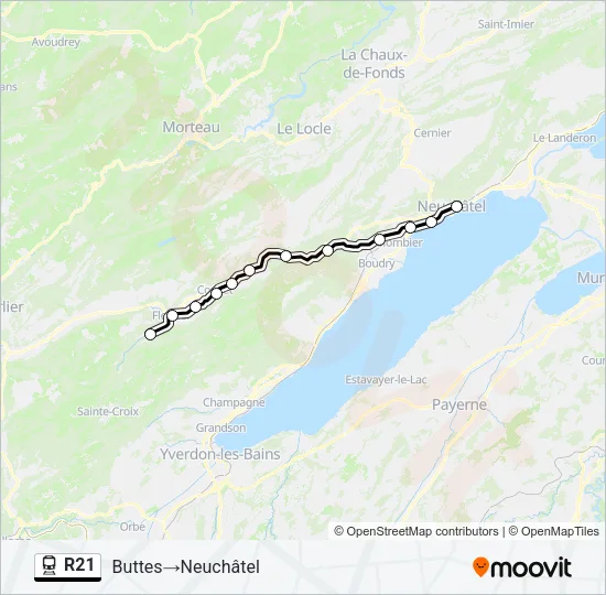R21 Train Line Map