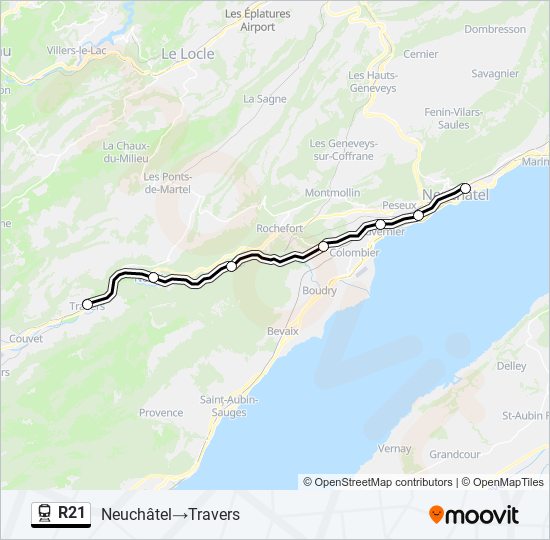 R21 train Line Map