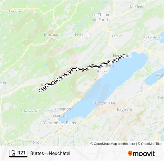 R21 Train Line Map