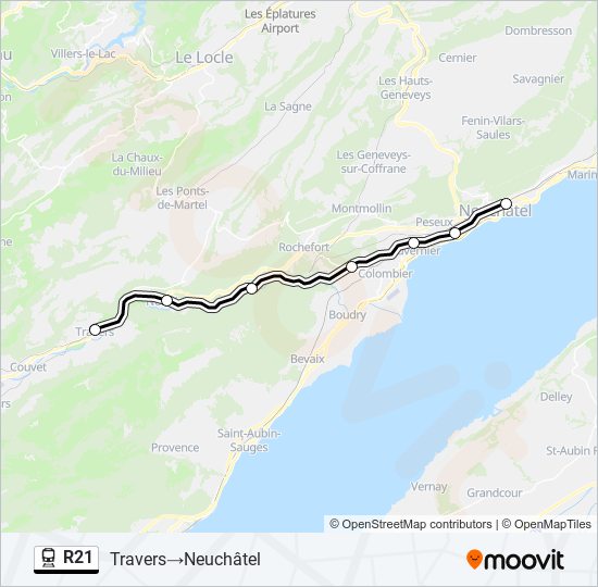 R21 train Line Map