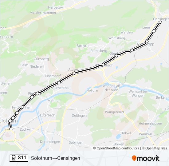Bahnlinie S11 Karte