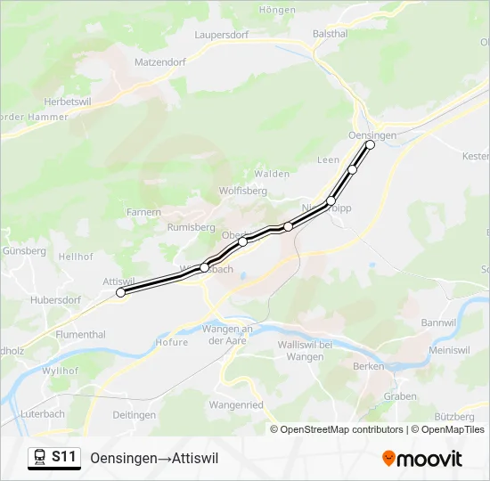 S11 Train Line Map
