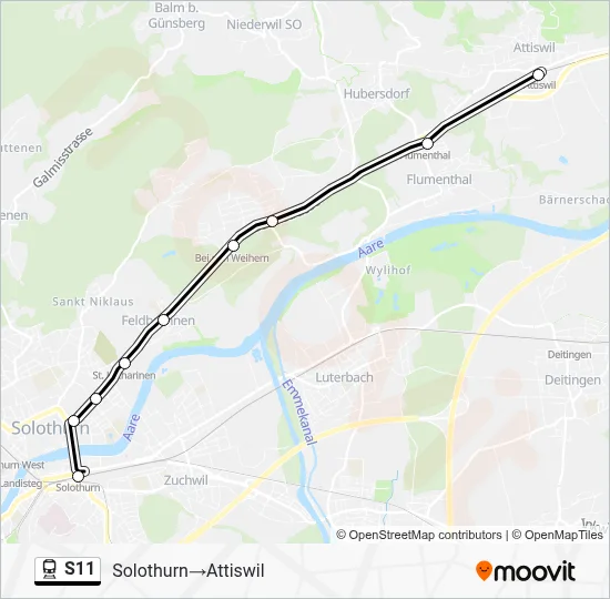Bahnlinie S11 Karte