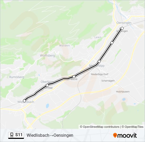 S11 train Line Map