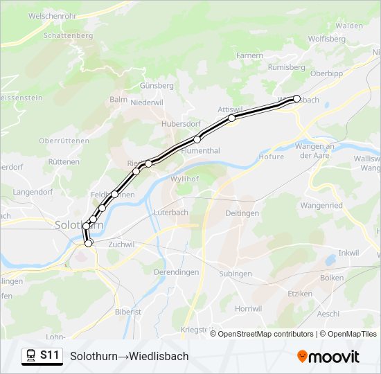 S11 Train Line Map