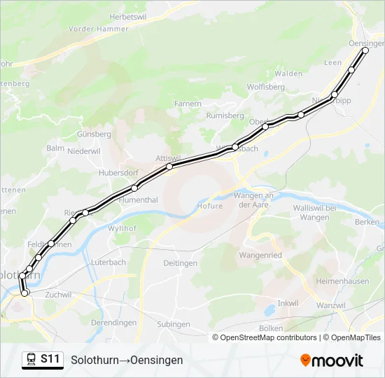 S11 Train Line Map