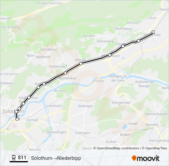 S11 Train Line Map