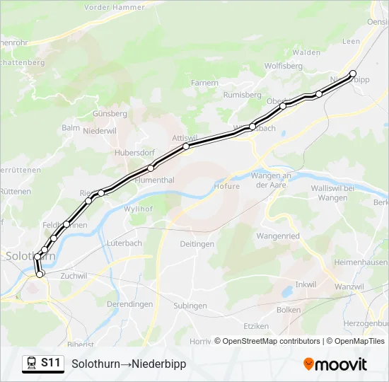 S11 Train Line Map