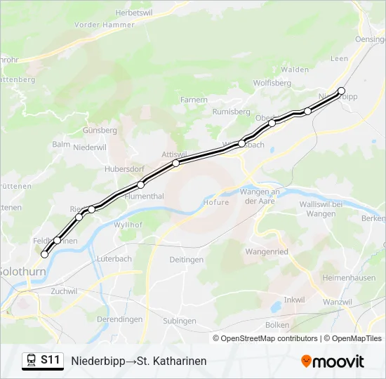S11 Train Line Map