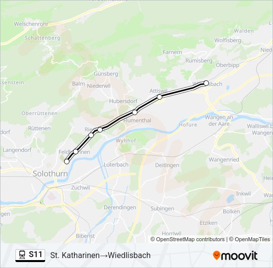 S11 Train Line Map