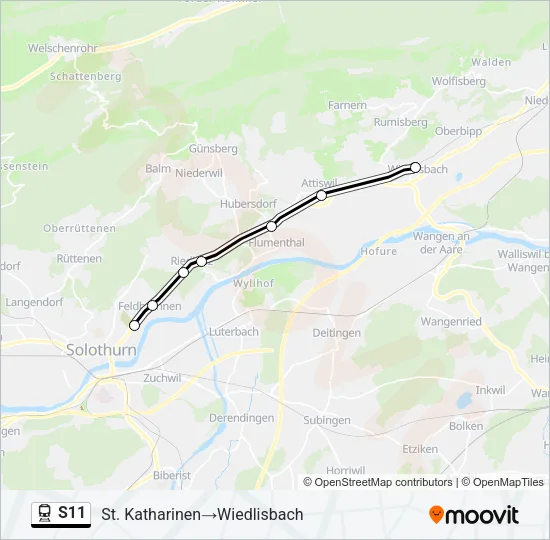 S11 Train Line Map