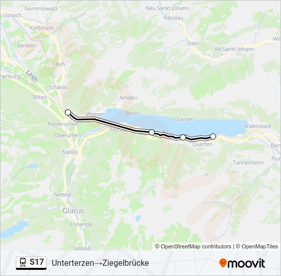 S17 Train Line Map